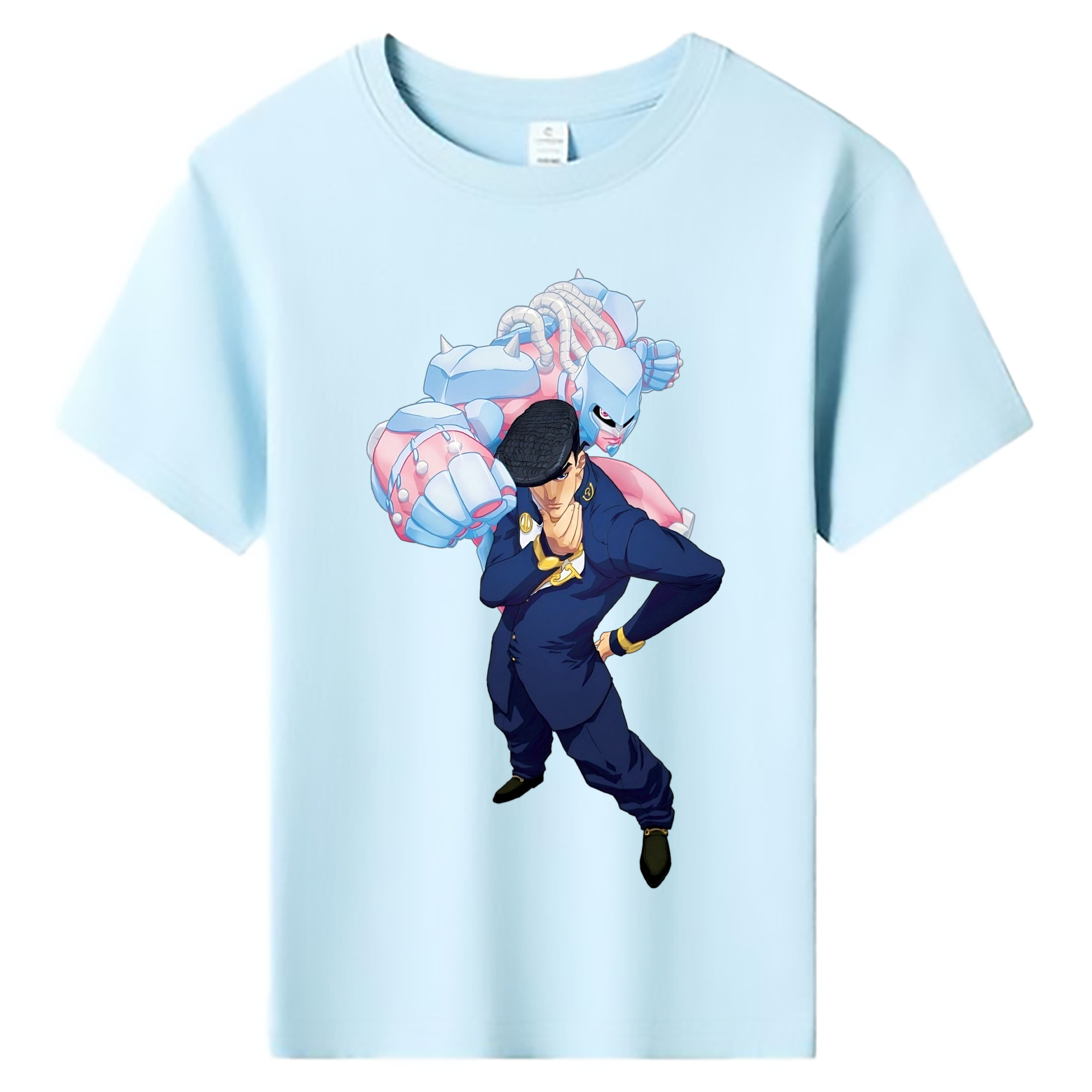 （画像用） ジョジョの奇妙な冒険 ひがしかた じょうすけ JoJo's Bizarre Adventure Higashikata Josuke 綿100％キッズTシャツ（フロントプリント）